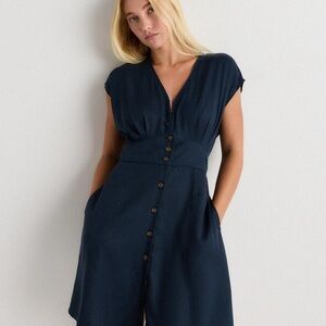 Quince Deep Blue Midi Dress